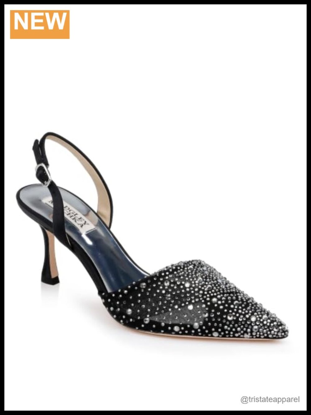 Badgley Mischka Brenna Silk Slingback Pumps Pointed Toe Stiletto Heel